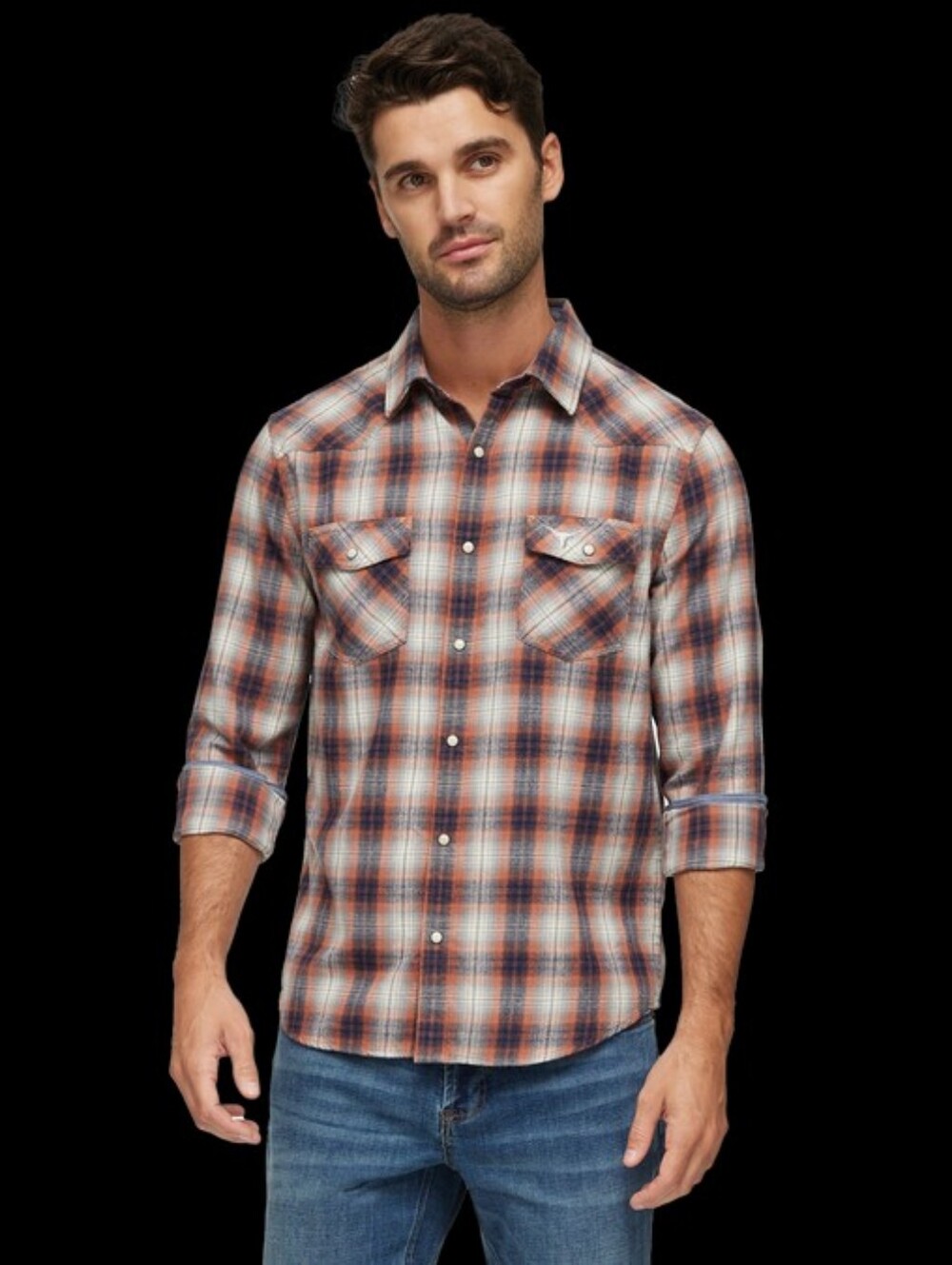 Men Texas Plaid Maroon Square